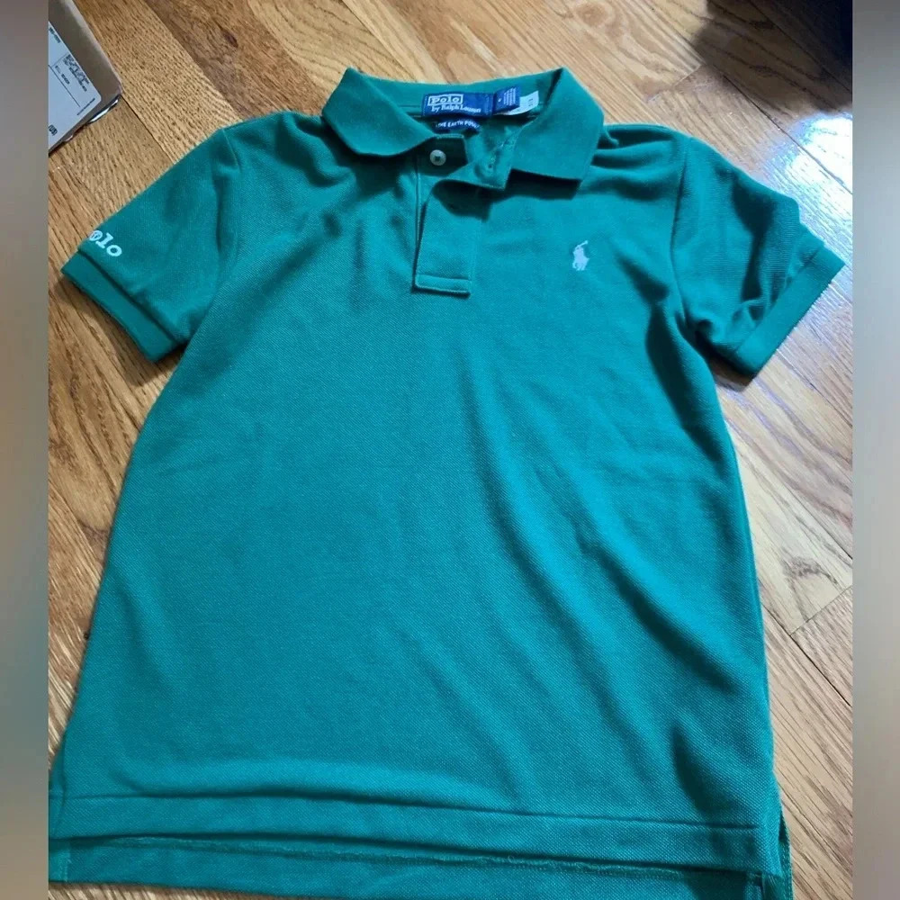 Polo Ralph Lauren The Earth Polo Boys Size 6 Green Short Sleeves - Picture 2 of 6